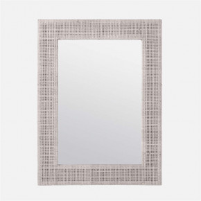 Isla Rectangular Mirror 30"W x 40"H French Gray Peeled Rattan