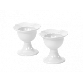 Waves Relief White Egg Cups Set
