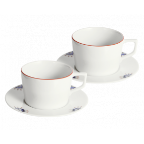 Noble Blue Red/Golden Cappuccino Cup Set