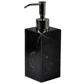 Marbleous Faux Marble Black Enamel/Silver Trim  Lotion/Soap Dispenser (2.75"W x 8.25"H)