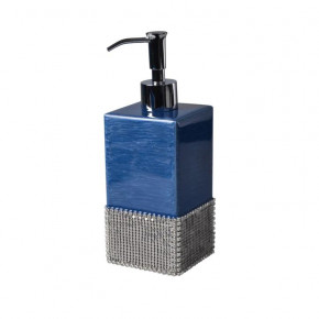 Mack French Blue Enamel/Silver Mesh Lotion/Soap Dispenser (2.75"W x 8.25"H)