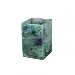 Taj Gemstone Fluorite  Brush Holder (3"L x 3"W x 4"H)
