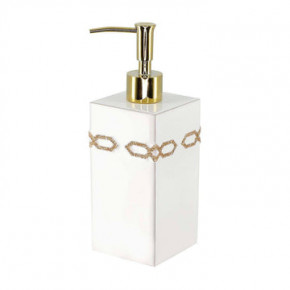 Salzburg Oatmeal Gold Enamel/Golden Shadow Swarovski Crystal Trim  Lotion/Soap Dispenser (2.75"W x 8.25"H)