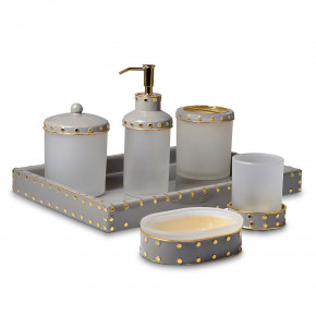 Aero Coffee Enamel/Gold Trim Bath Accessories