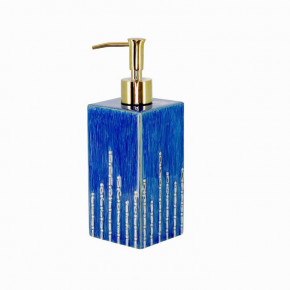 Deauville French Blue Enamel/Gold Lotion/Soap Dispenser (2.75"W x 8.25"H)