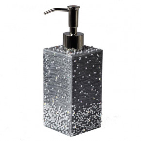 Caviar Platinum Enamel/Silver Trim Lotion/Soap Dispenser (2.75"W x 8.25"H)