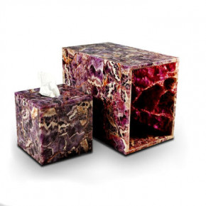 Taj Premium Gemstone Amethyst  Rectangular Tissue Holder (Fits 4"H x 9"L Box)