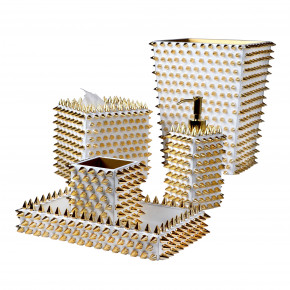 Quill Gold Spikes with White Enamel Bath Accessories