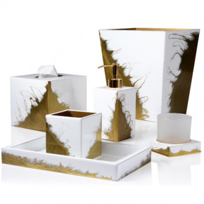 Lava/Explosive Pure White/Gold  Rectangular Tissue Holder (Fits 4"H x 9"L Box)