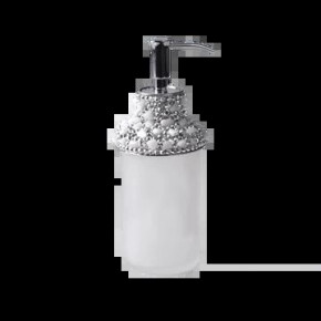 Ambrosia White Quartz/Silver Round Lotion Pump (3.25"W X 7.75"H)