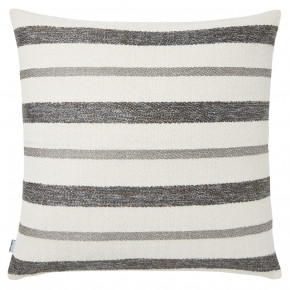 Terra Striped Gray Metallic Pillow 22x22 in