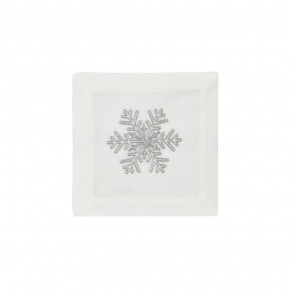 Snowflake Silver Cocktail Napkins 6x6 in