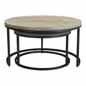 Drey Round Nesting Coffee Tables Grey Set Of Two