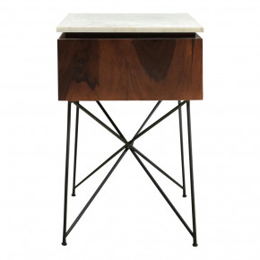 Dominic Nightstand White and Brown