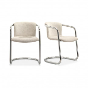 Freeman Chrome Frame Dining Chair Blended Cream - Set Of Two