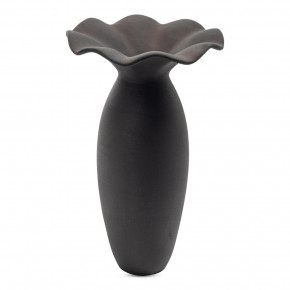 Ruffle 16 inch Decorative Vessel Black