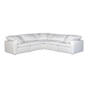 Terra Condo Classic L-Shaped Modular Sectional Cream White