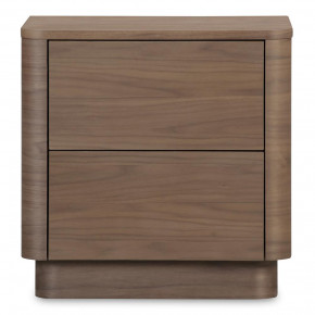 Round Off Tall Nightstand Walnut Brown