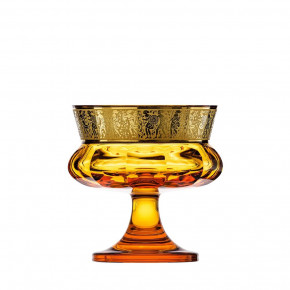 Mirth Footed Bowl 24Kt Gold (Relief Decor) Topaz 14 Cm