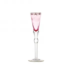 Paula /F Underlaid Goblet Champagne Rose Lead-Free Crystal, Cut, Engraved Roses, 24-Carat Gold (Thin Line) 140 ml