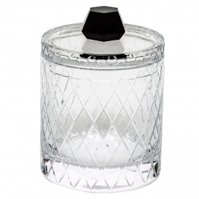 Bonbon Jar Clear Smoke Lead-Free Crystal, Wedge-Shaped Cuts 20.5 Cm