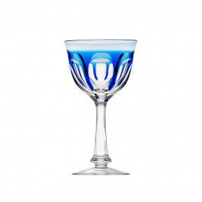Lady Hamilton Overlaid Goblet White Wine Blue Lead-Free Crystal, Cut 210 ml