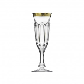 Lady Hamilton Goblet Champagne 24Kt Gold (Relief Decor) Clear 140 Ml