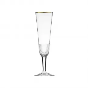 Royal /F Goblet Champagne Clear Lead-Free Crystal, Cut, 24-Carat Gold (Thin Line) 180 ml