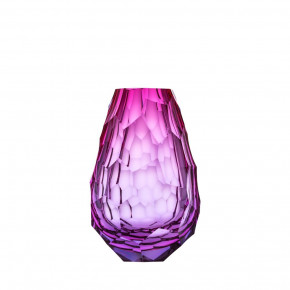 Stones Underlaid Vase Alexandrite Rose Lead-Free Crystal, Cut Polished Pebbles 31 cm