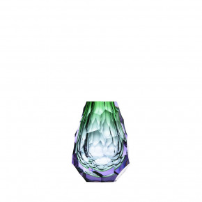 Stones Underlaid Vase Alexandrite Green Lead-Free Crystal, Cut Polished Pebbles 13 cm