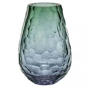 Stones Underlaid Vase Alexandrite Green Lead-Free Crystal, Cut Polished Pebbles 31 cm