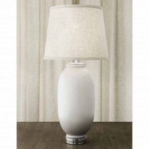 Lozenge Vase Lamp White & Gray 32"