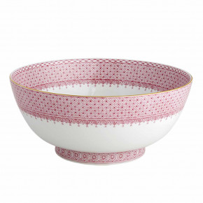 Pink Lace Round Serving Bowl 9"