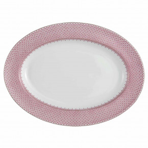 Pink Lace Oval Platter 14"