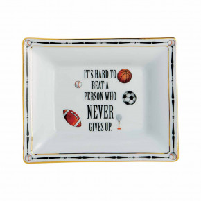 Never Give Up... Sports…..Rectangular Ring Tray 5.75" X 3.5"