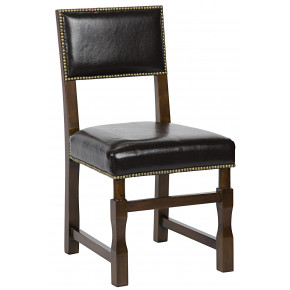 Abadon Side Chair w/Leather, Distressed Brown