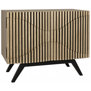 Illusion Single Sideboard with Metal Base, Bleached Walnut