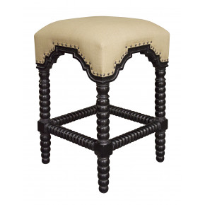 QS Abacus Counter Stool, Hand Rubbed Black