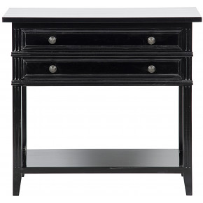 Colonial 2-Drawer Side Table, Distressed Black