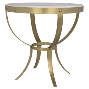 Byron Side Table, Antique Brass and Stone