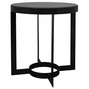Parker Side Table, Black Metalwith Marble