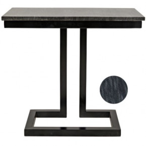 Alonzo Side Table, Black Metal with Marble