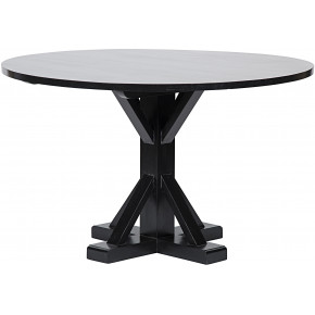 Criss-Cross Round Table, 48", Hand Rubbed Black