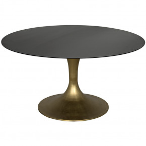 Herno Table, Antique Brass, Black Stone
