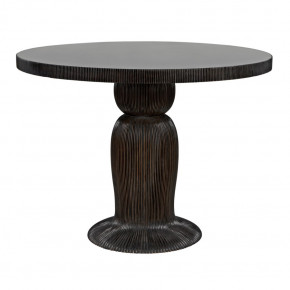 Portobello Dining Table, Hand Rubbed Black with Light Brown Trim