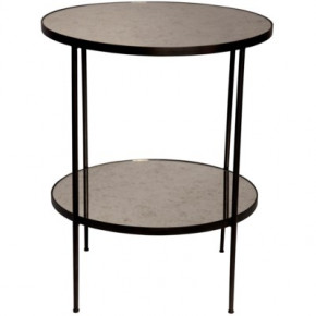 Qs Anna Side Table, Black Metal with Antique Glass