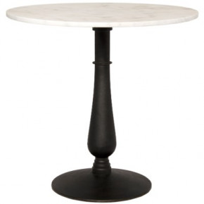 Cobus Side Table, Black Metal with White Stone