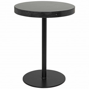 Ford Stone Top Side Table, Black Metal, Tall