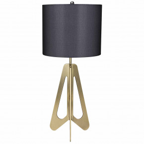 Candis Lamp with Black Shade, Antique Brass