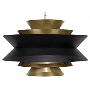 Orion Pendant, Metal with Brass Finish Accent